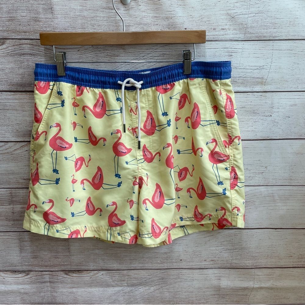 AMERICAN EAGLE SWIM TRUNKS IN FLAMINGO PRINT